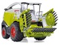 Ein Claas Jaguar Mähdrescher-Modell, ein grünes landwirtschaftliches Fahrzeug.