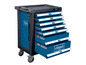 Blauer Werkzeugwagen mit mehreren Schubladen von Scheppach.