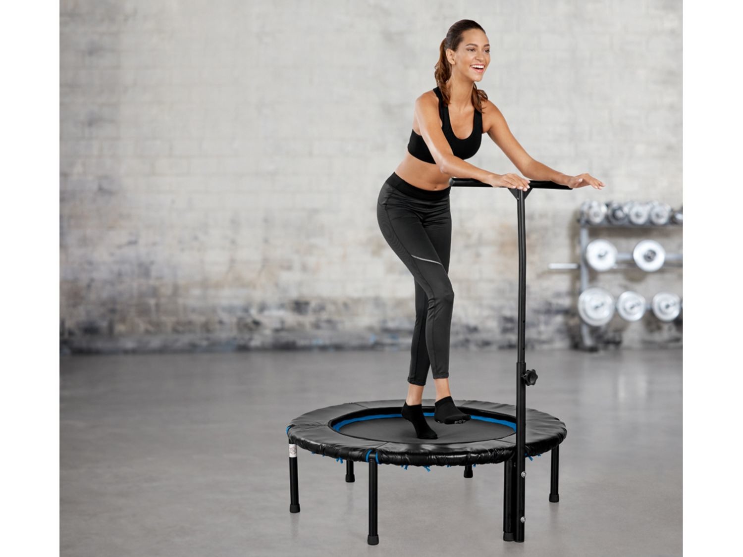 Jumping Fitness Trampolin Fitness-Trampolin 127 Cm – Bis 150 Kg, Leise Gummiseile, Inkl. Griff, TÜV/CE Geprüft Sport Jumper Trampolin