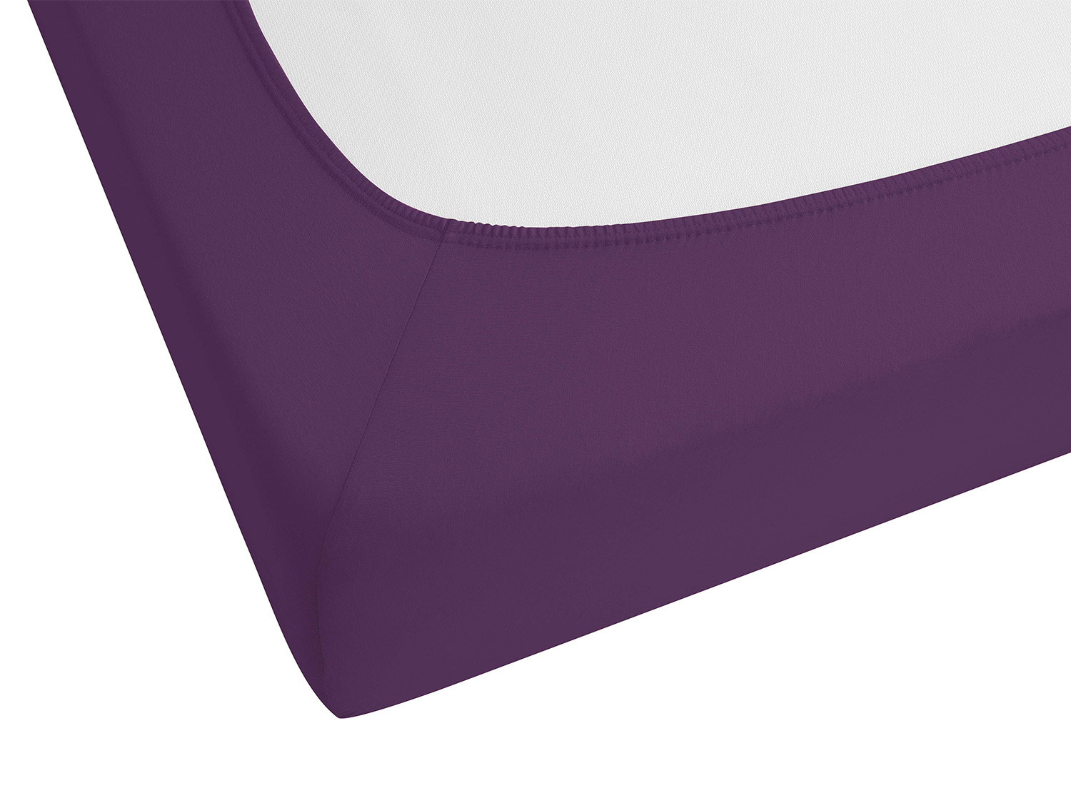 BIBERNA Premium Jersey-Elasthan Spannbettlaken (Violett, 90 - 100 x 200 cm) – Bild 3 von 3