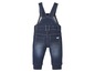 Blaue Jeans-Latzhosen für Babys.