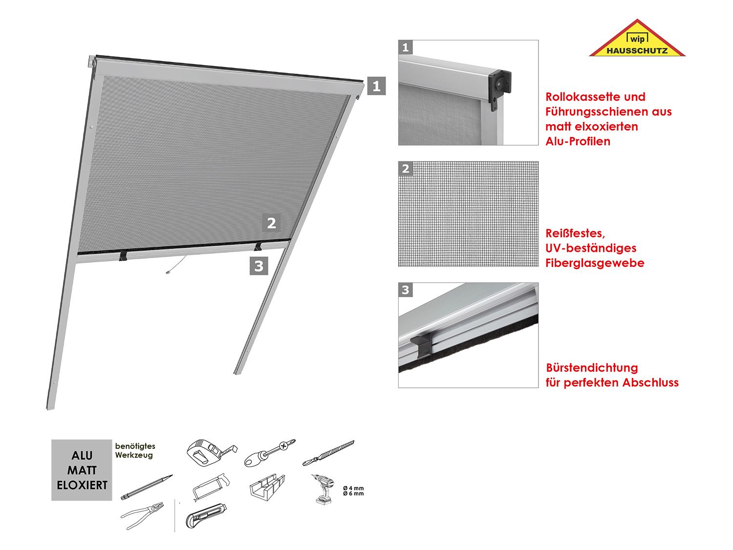 Thumbnail - wip Insektenschutzrollo für Dachflächenfenster (130 x 160 cm)