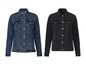 Zwei Jeansjacken, eine blaue und eine schwarze.
