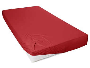 Primera - Primera Spannbetttuch mit Rundumgummi (rot, 180-200x200 cm)