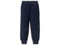 Dunkelblaue Jogginghose mit elastischem Bund.