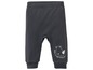 Dunkelgraue Babyhose mit Dschungel-Motiv.