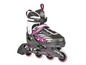 Schwarze Inline-Skates mit pinken und weißen Details der Marke Hudora.