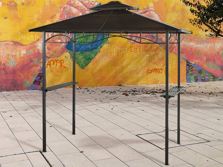 Gehe zu Vollbildansicht: Grasekamp BBQ Grillpavillon, mit einem Doppel Dach System - Bild 4