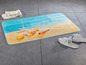 Badematte mit Muscheln und Seestern-Motiv