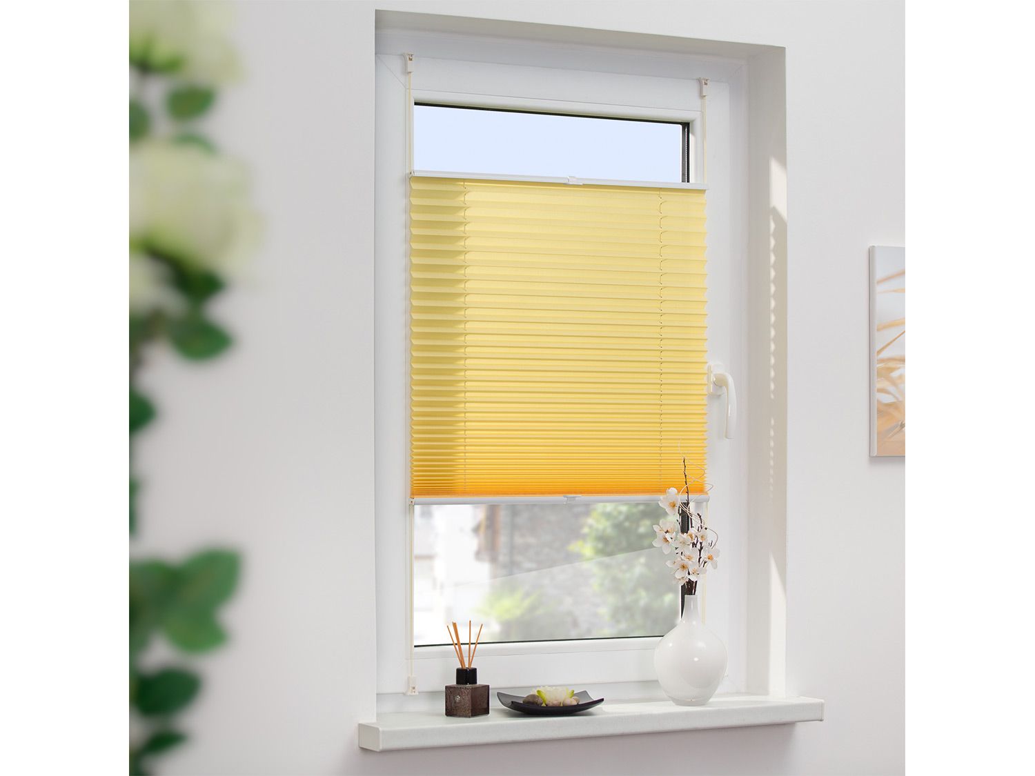 Thumbnail - Lichtblick Plissee Klemmfix, ohne Bohren, verspannt (Gelb, 85x130 cm)