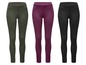 Drei Paar Damen Leggings aus Kunstleder in verschiedenen Farben.