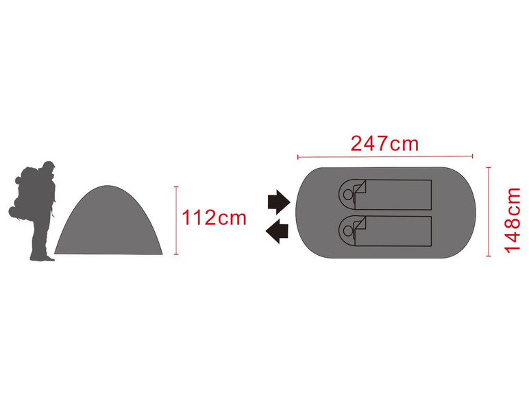 Gehe zu Vollbildansicht: CRIVIT® Pop-Up Wurfzelt, für bis zu 2 Personen, mit Moskitonetz, Fiberglasgestänge - Bild 11