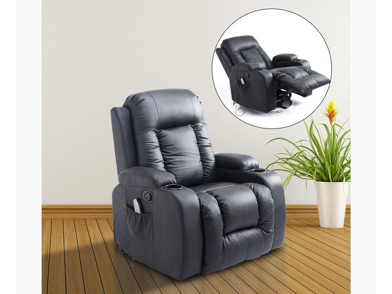 Gehe zu Vollbildansicht: HOMCOM TV Sessel mit Massage und Wärmefunktion - schwarz - Bild 2