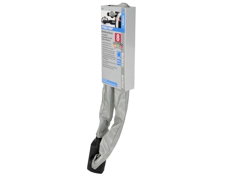 Ein silbernes Kettenschloss von Fischer Proline mit 8 mm Stärke.