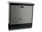 Silberne Briefkasten mit schwarzem Dach und Front, Marke Burg Wachter Black & Steel.
