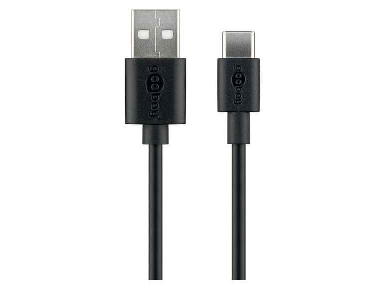 Gehe zu Vollbildansicht: Goobay USB-C™ auf USB-A 2.0 Lade- und Synchronisationskabel, 2 m, schwarz - Bild 1