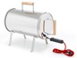 Elektro-Smoker von Barbecook aus Edelstahl mit Holzgriffen.