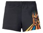 Schwarze Badehose mit Transformers-Motiv.