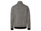 Grauer Fleece-Pullover mit Reißverschluss.