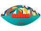 Ein türkisfarbener American Football mit geometrischem Muster.