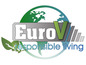 Logo von EuroV mit einem Globus und dem Text 'responsible living'.