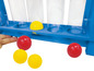 Ein blaues Ballspiel mit roten und gelben Bällen.
