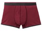 Bordeauxrote Boxershorts mit schwarzem Bund.