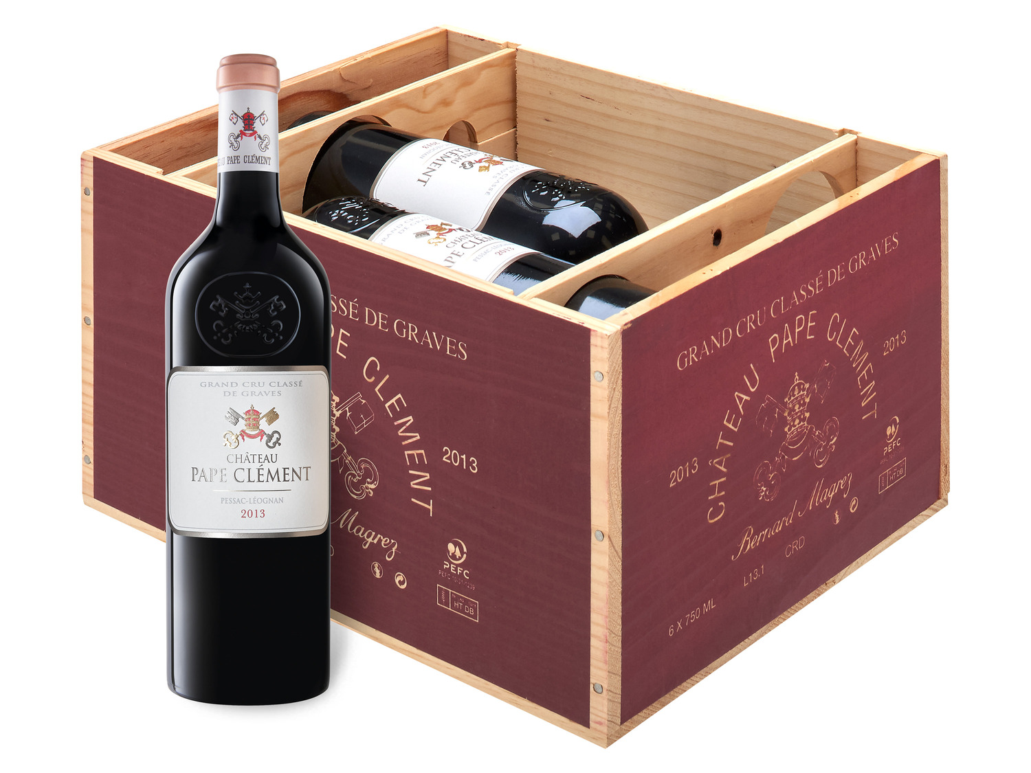 6 x 0,75-l-Flasche Château Pape Clement Pessac-Léognan…