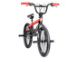 Ein rotes und schwarzes BMX-Fahrrad mit coolem Design.