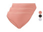 Drei Paar rosa gerippte Slips.