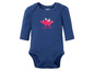 Blauer Langarm-Body von Lupilu mit Dinosaurier-Motiv.