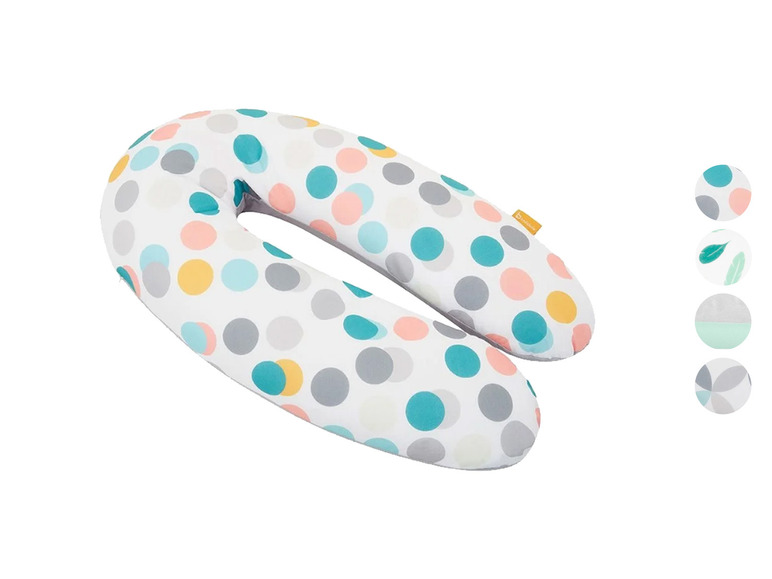 U-förmiges Kissen mit Punkte-Muster für Schwangere.