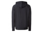 Ein dunkelblauer Hoodie mit Kapuze.