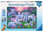 Ravensburger Puzzle mit Einhörnern in einer märchenhaften Landschaft.