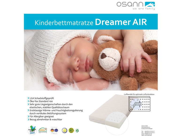 Gehe zu Vollbildansicht: Osann Baby- und Kinderbettmatratze Dream Air - Bild 3
