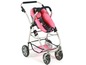 Ein rosa Puppenwagen mit einem Korb
