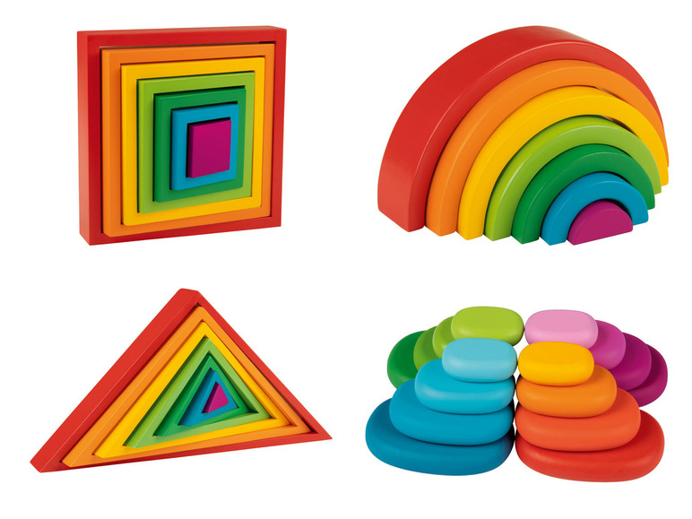 Gehe zu Vollbildansicht: Playtive Holz Regenbogen Montessori - Bild 1