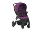 Ein violetter Britax Kinderwagen mit großen Rädern.