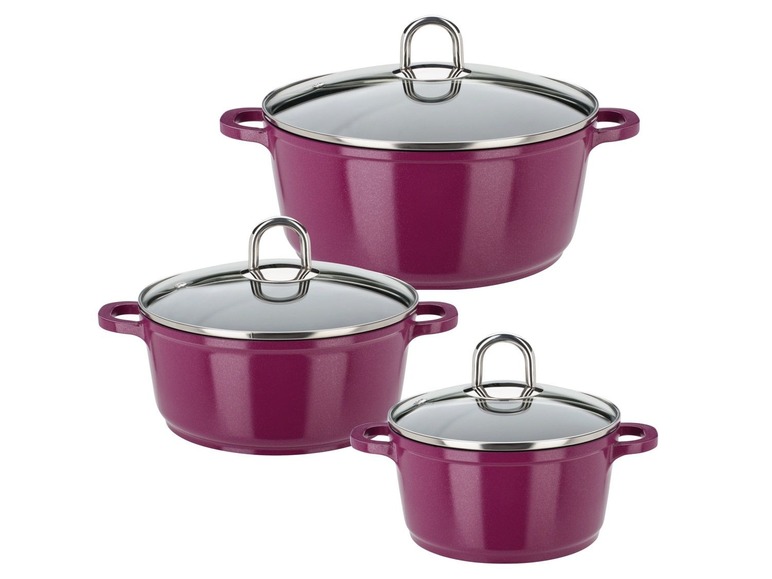 Gehe zu Vollbildansicht: GSW Kochtopf-Set »Gourmet Premium Color«, 6-teilig, FerroTherm®Boden, mit 1 Paar Thermogrips - Bild 3