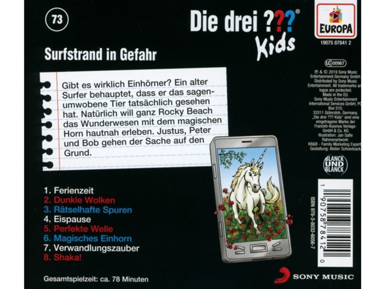 Gehe zu Vollbildansicht: Sony Music Entertainment Germa Die drei ??? Kids - 073/Surfstrand in Gefahr - CD - Bild 2