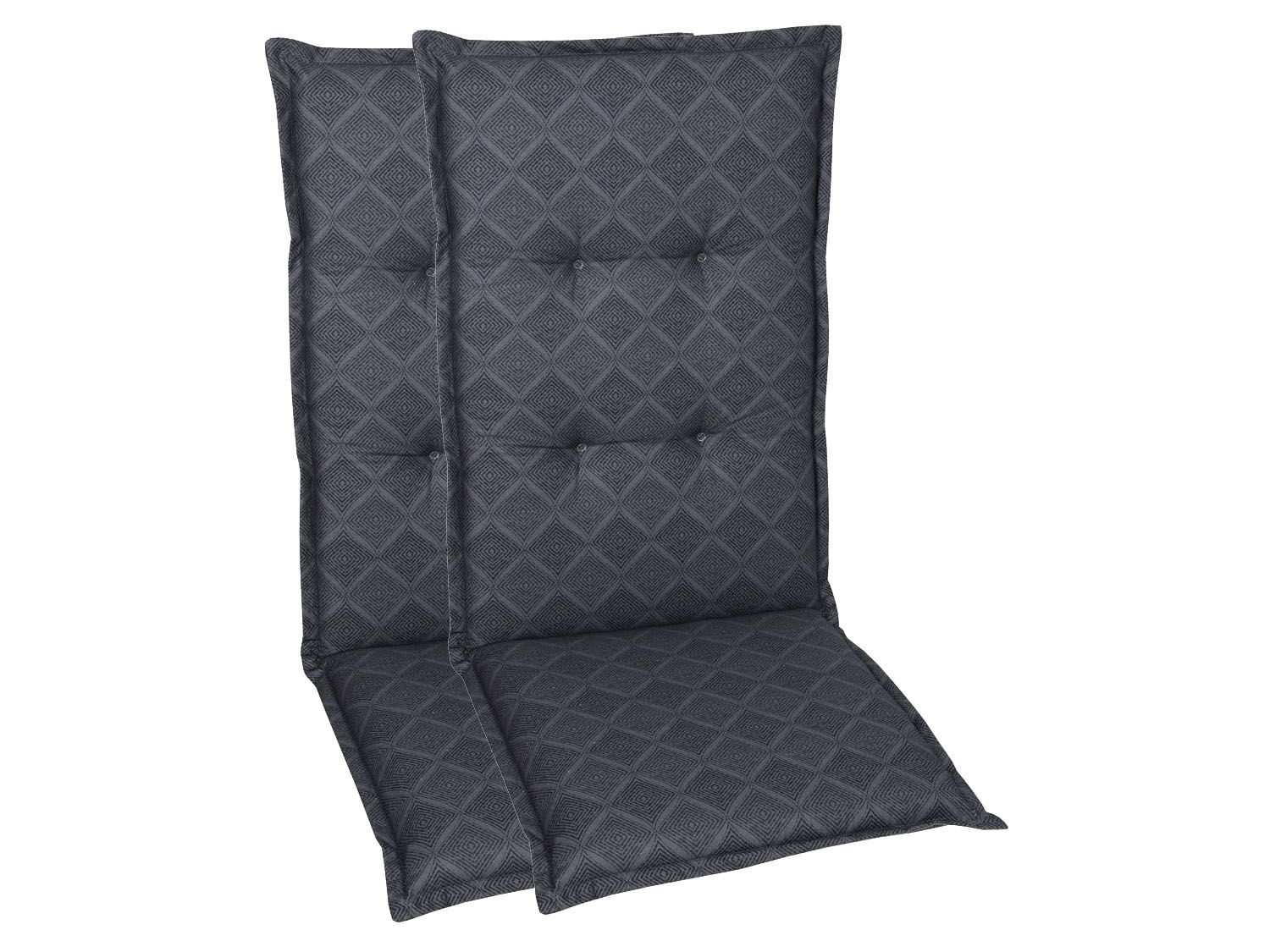 GO-DE Textil Gartenauflage Raute (2er Set Hochlehner, Anthrazit) | 04014082071168