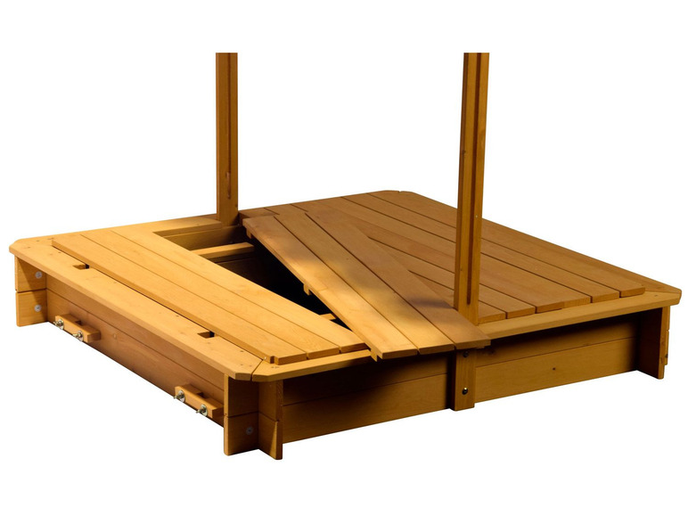 Gehe zu Vollbildansicht: dobar Verschließbarer Sandkasten mit Sitzbänken und verstellbarem Dach - Bild 4