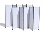 Weiße faltbare Raumteiler mit Metallrahmen