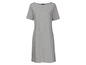 Ein graues T-Shirt-Kleid mit kurzen Ärmeln.