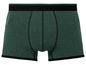 Grüne Boxershorts mit schwarzem elastischem Bund.
