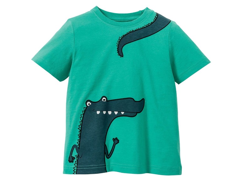 Gehe zu Vollbildansicht: LUPILU® Kleinkinder T-Shirt Jungen, 2 Stück, eins mit Krokodil-Print, aus reiner Baumwolle - Bild 11