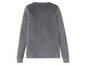 Grauer Langarmsweater mit Rundhalsausschnitt.