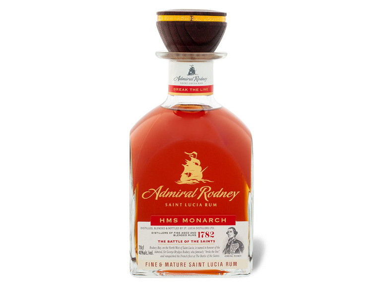 Gehe zu Vollbildansicht: Chairman's Reserve Admiral Rodney Rum HMS Monarch 40% Vol - Bild 2