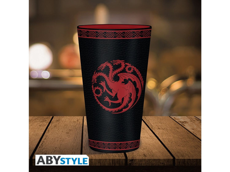 Gehe zu Vollbildansicht: Abysse Deutschland GmbH GLAS GOT TARGARYEN SCHWARZ 500ML - Fanartikel - Bild 2