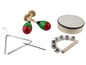 Maracas, Tamburin, Dreieck und Glöckchen.